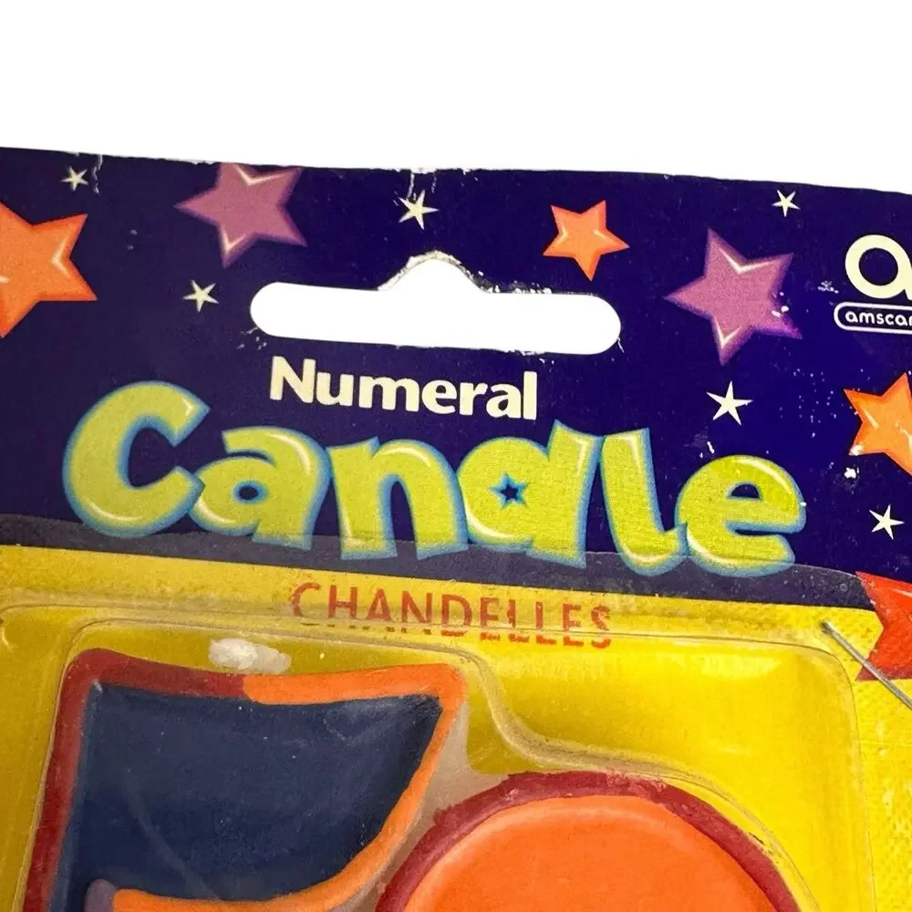 Vintage Neon Color 50 Birthday Candle 50th Birthday Retro Party Numeral ￼